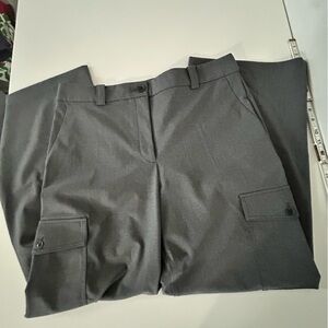 LOFT Charcoal Wide Leg Cargo Trousers